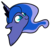 Size: 500x472 | Tagged: safe, artist:egophiliac, princess luna, pony, g4, bust, colored pupils, female, portrait, simple background, smiling, solo, transparent background