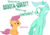 Size: 2646x1872 | Tagged: safe, artist:ajmstudios, lyra heartstrings, scootaloo, g4, female, filly, foal, funny, mare, scootaquest, smugaloo, text