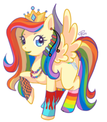 Size: 400x457 | Tagged: safe, artist:angelnablackrobe, oc, oc only, oc:joolie pop, pegasus, pony, crown