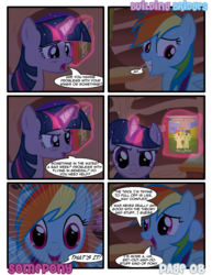 Size: 956x1237 | Tagged: safe, artist:somepony, rainbow dash, twilight sparkle, g4, book, building bridges, comic, golden oaks library, ship:twidash, shipping