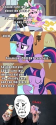 Size: 500x1117 | Tagged: safe, princess cadance, twilight sparkle, g4, 4koma, comic, grammar, grammar nazi, meme, okay, okay face, rage face, this day aria