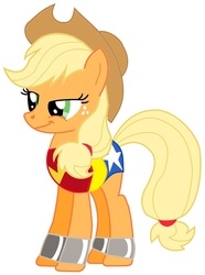 Size: 771x1036 | Tagged: safe, artist:ajshim, applejack, g4, crossover, dc comics, hat, parody, wonder woman, wonderjack