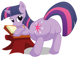 Size: 900x672 | Tagged: safe, artist:xniclord789x, edit, twilight sparkle, pony, unicorn, g4, bedroom eyes, butt, chubby, fat, fat edit, female, mare, plot, simple background, solo, twilard sparkle, white background