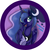 Size: 708x708 | Tagged: safe, artist:bunina, princess luna, pony, g4, badge, female, pixiv, solo