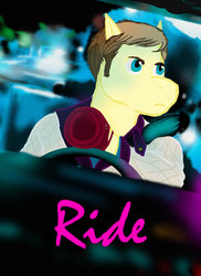 Size: 763x1048 | Tagged: safe, artist:sammywolf, crossover, drive, driving, ponified, ryan gosling
