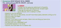 Size: 602x278 | Tagged: safe, discord, g4, /mlp/, 4chan, 4chan screencap, looney tunes, space jam