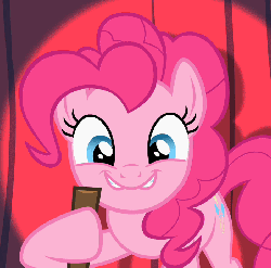 Size: 702x694 | Tagged: safe, screencap, pinkie pie, earth pony, pony, baby cakes, g4, animated, cropped, female, smiling