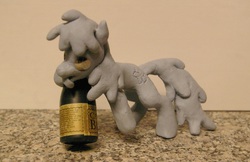 Size: 1293x839 | Tagged: safe, berry punch, berryshine, g4, blu-tack, figure, irl, model, photo, sculpture, wine