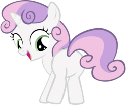 Size: 900x750 | Tagged: safe, sweetie belle, pony, unicorn, g4, the show stoppers, butt, cute, diasweetes, female, filly, plot, simple background, solo, transparent background, vector