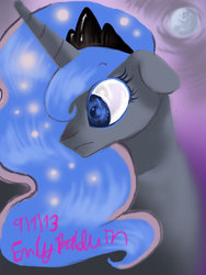 Size: 856x1140 | Tagged: safe, artist:pastelstainednails, princess luna, pony, g4, bust, female, portrait, solo