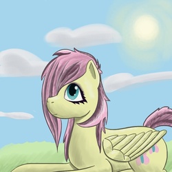 Size: 1000x1000 | Tagged: safe, artist:popprocks, fluttershy, g4, alternate hairstyle, solo