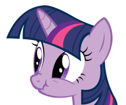 Size: 1109x920 | Tagged: dead source, safe, twilight sparkle, pony, unicorn, g4, female, mare, scrunchy face, simple background, solo, transparent background