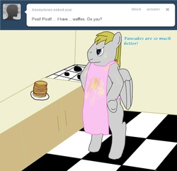 Size: 1278x1234 | Tagged: safe, artist:ask-silverline, oc, oc only, pegasus, pony, apron, clothes, pancakes