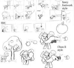 Size: 640x589 | Tagged: safe, applejack, fighting is magic, g4, concept art, monochrome