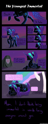 Size: 866x2200 | Tagged: safe, artist:russiankolz, princess celestia, oc, oc:nyx, g4, comic, feels, youngest immortal