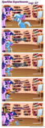 Size: 720x2050 | Tagged: safe, artist:navitaserussirus, trixie, twilight sparkle, mouse, g4, comic, dialogue, mousified, science, shrinking, sparkles experiments, species swap, transformation