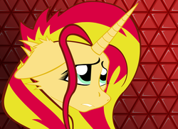 Size: 1024x745 | Tagged: safe, artist:fakkom, sunset shimmer, pony, unicorn, g4, female, solo