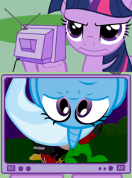 Size: 564x760 | Tagged: safe, trixie, twilight sparkle, g4, exploitable meme, homestar runner, inconvenient trixie, meme, tv meme