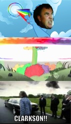 Size: 1440x2520 | Tagged: safe, edit, rainbow dash, g4, atomic rainboom, barely pony related, comic, explosion, james may, jeremy clarkson, limo, limousine, mushroom cloud, nuclear weapon, sonic rainboom, text, top gear
