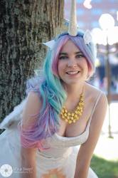 Size: 638x960 | Tagged: safe, artist:lochlan o'neil, princess celestia, human, g4, cleavage, cosplay, female, irl, irl human, necklace, photo, solo