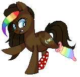 Size: 158x152 | Tagged: safe, artist:styxlady, oc, oc only, oc:artistyx, earth pony, pony, clothes, pixel art, rainbow socks, socks, solo, striped socks