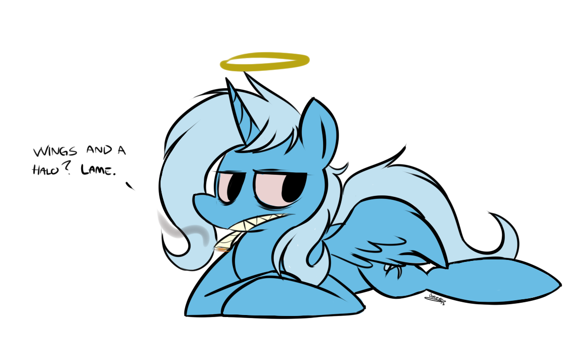 439091 - safe, artist:owl-eyes, trixie, alicorn, pony, unicorn,  alicornified, female, halo, mare, race swap, solo, stoned trixie,  trixiecorn - Derpibooru