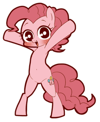 Size: 523x638 | Tagged: safe, artist:うめぐる, pinkie pie, earth pony, pony, g4, bipedal, female, pixiv, solo