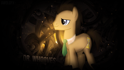 Size: 1920x1080 | Tagged: safe, artist:awolgfx, doctor whooves, time turner, g4, male, solo, vector, wallpaper