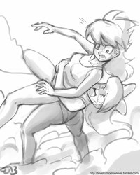 Size: 680x850 | Tagged: safe, artist:johnjoseco, cloudchaser, flitter, human, g4, action pose, german suplex, grayscale, humanized, monochrome, suplex, wrestling