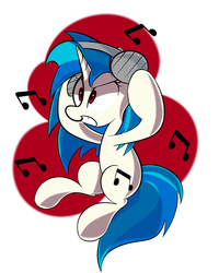 Size: 1280x1600 | Tagged: dead source, safe, artist:turtlefarminguy, dj pon-3, vinyl scratch, g4, female, headphones, music notes, solo