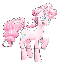 Size: 646x703 | Tagged: safe, artist:taritoons, pinkie pie, g4, alternate hairstyle, animated, dancing, female, happy, ponytail, smiling, solo