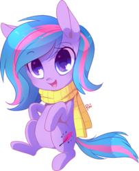 Size: 428x526 | Tagged: safe, artist:pekou, oc, oc only, earth pony, pony, clothes, scarf, solo