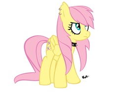 Size: 900x677 | Tagged: safe, artist:pomergirl123, fluttershy, g4, alternate hairstyle, collar, earring, emo, emoshy, female, solo