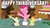 Size: 800x450 | Tagged: safe, edit, edited screencap, screencap, pinkie pie, pound cake, pumpkin cake, pony, baby cakes, g4, my little pony: friendship is magic, anniversary, baby, baby pony, cake, foal, food, happy birthday mlp:fim, hat, image macro, mlp fim's third anniversary, noisemaker, party hat, party horn, pinkie being pinkie, pinkie physics