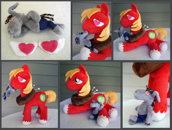 Size: 1029x776 | Tagged: safe, artist:plushactiontoys, big macintosh, smarty pants, earth pony, pony, g4, heart, irl, male, photo, plushie, stallion, want it need it