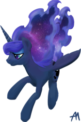 Size: 584x872 | Tagged: safe, artist:bananimationofficial, princess luna, g4, female, heart, missing accessory, simple background, smiling, solo