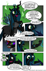 Size: 719x1111 | Tagged: safe, artist:donzatch, king sombra, queen chrysalis, changeling, comic:tale of twilight, g4, antagonist, comic, crystal, magic