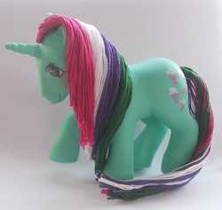 Size: 2149x2035 | Tagged: safe, artist:salemsparkler, fizzy, twinkle eyed pony, g1, customized toy, irl, photo, solo, toy, yarn