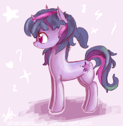 Size: 647x666 | Tagged: safe, artist:strangemoose, twilight sparkle, g4, alternate hairstyle, female, solo, stars