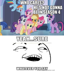 Size: 540x600 | Tagged: safe, applejack, flash sentry, fluttershy, pinkie pie, princess cadance, rainbow dash, rarity, twilight sparkle, equestria girls, g4, season 4, caption, equestria girls drama, hilarious in hindsight, image macro, mane six, master ruseman, meme, op is a duck, op is trying to start shit, op started shit, rage face