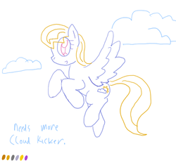 Size: 670x623 | Tagged: safe, artist:conner cogwork, cloud kicker, pegasus, pony, g4, cloud, female, flying, solo