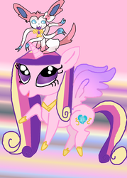 Size: 1024x1428 | Tagged: safe, artist:princessofdestiny114, princess cadance, sylveon, g4, crossover, pokémon, pokémon x and y