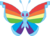 Size: 322x229 | Tagged: artist needed, safe, rainbow dash, butterfly, vivillon, g4, colored wings, crossover, female, multicolored wings, pokéfied, pokémon, pokémon x and y, rainbow wings, recolor, simple background, solo, species swap, white background