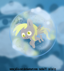 Size: 998x1097 | Tagged: safe, artist:jell-o-cat, derpy hooves, pegasus, pony, g4, bubble, female, mare, solo