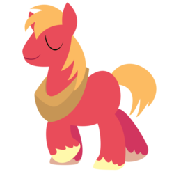 Size: 894x894 | Tagged: safe, artist:ironfruit, big macintosh, earth pony, pony, g4, eyes closed, lineless, male, minimalist, simple background, solo, stallion, transparent background