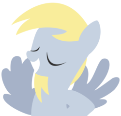 Size: 900x860 | Tagged: safe, artist:ironfruit, derpy hooves, pegasus, pony, g4, eyes closed, female, grin, lineless, mare, minimalist, smiling, solo