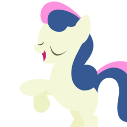 Size: 894x894 | Tagged: safe, artist:ironfruit, bon bon, sweetie drops, earth pony, pony, g4, adorabon, bipedal, cute, eyes closed, female, lineless, mare, minimalist, rearing, simple background, solo, transparent background