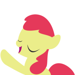 Size: 894x894 | Tagged: safe, artist:ironfruit, apple bloom, g4, eyes closed, female, filly, foal, lineless, minimalist, solo