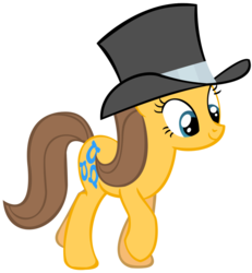Size: 859x930 | Tagged: safe, artist:ironfruit, toffee, earth pony, pony, g4, female, hat, mare, raised hoof, simple background, solo, top hat, transparent background, vector