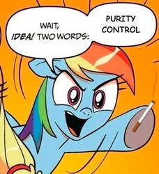 Size: 334x366 | Tagged: safe, idw, rainbow dash, g4, cigarette, exploitable meme, meme, the x files, two words meme